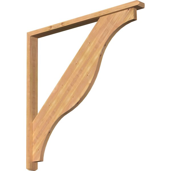 Ekena Millwork Funston Craftsman Smooth Bracket w/ Offset Brace, Western Red Cedar, 3 1/2"W x 44"D x 44"H BKT0402X44X44FST04SWR - main